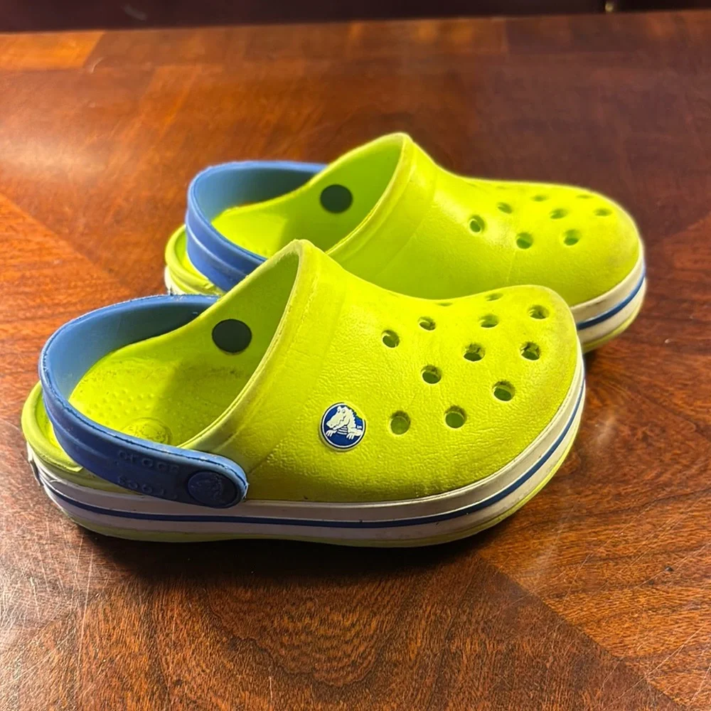 CROCS Vibrant Yellow and Blue Water Shoes with Signature Comfort